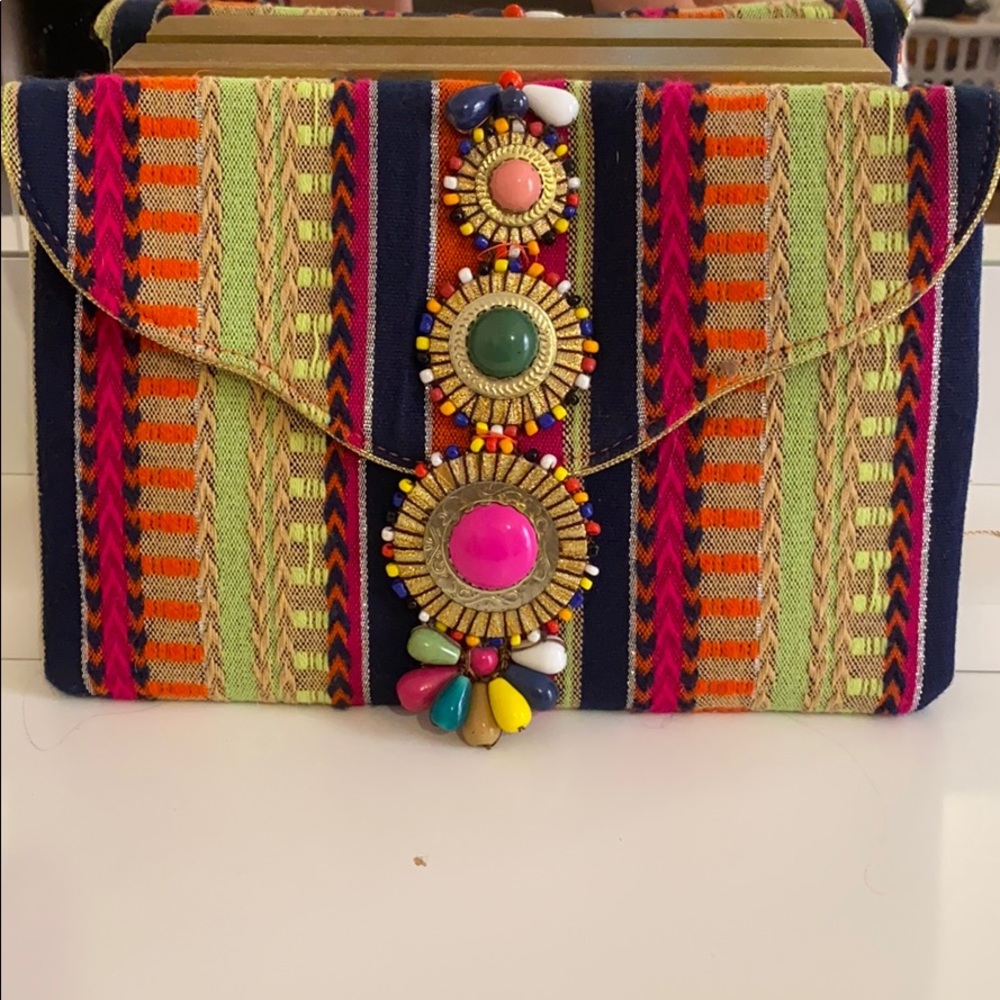 Steve Madden Beaded & Woven clutch